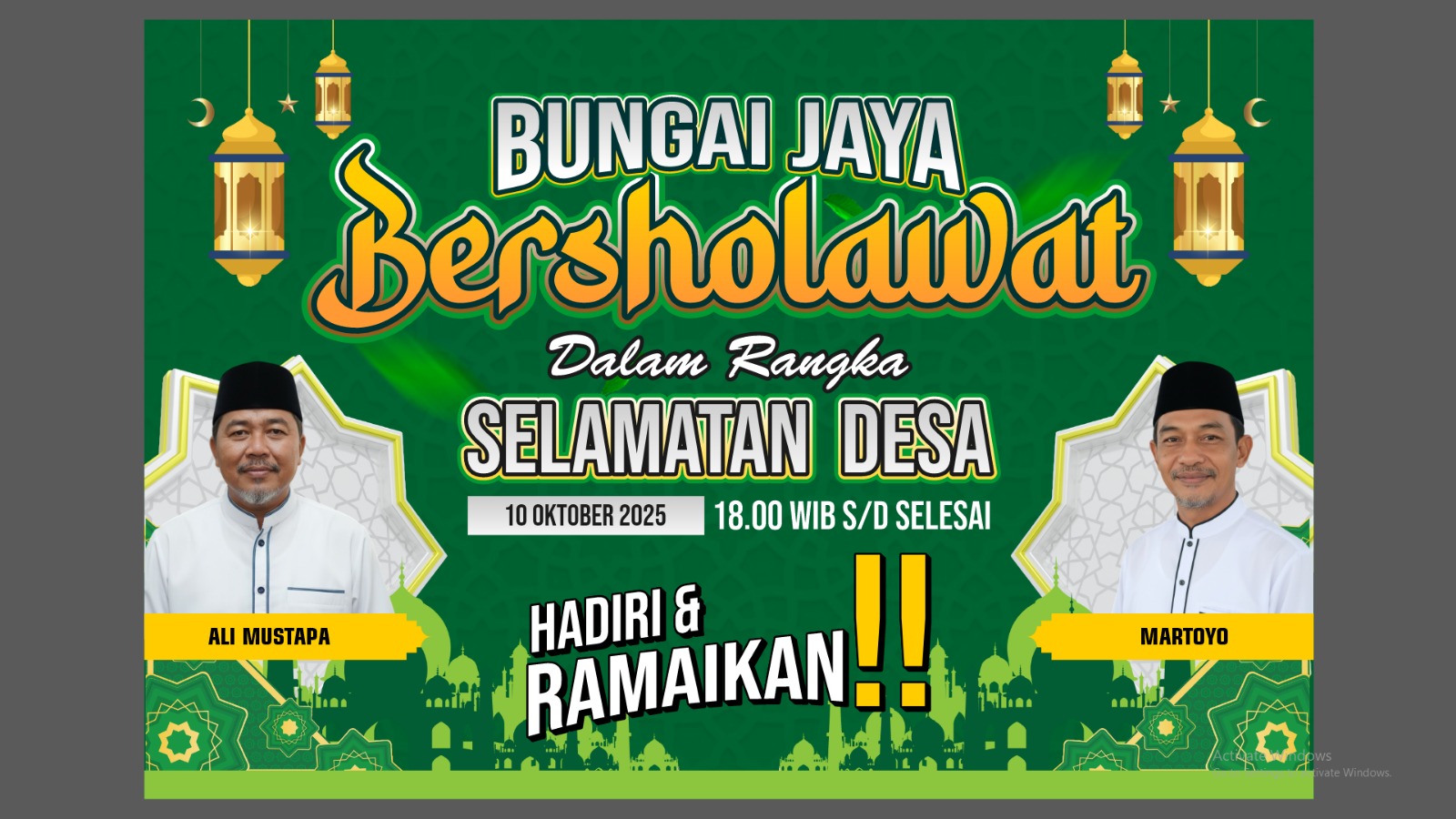 Bungai Jaya Bersolawat: Desa Bungai Jaya Perkuat Harmoni Melalui Acara Bersih Desa