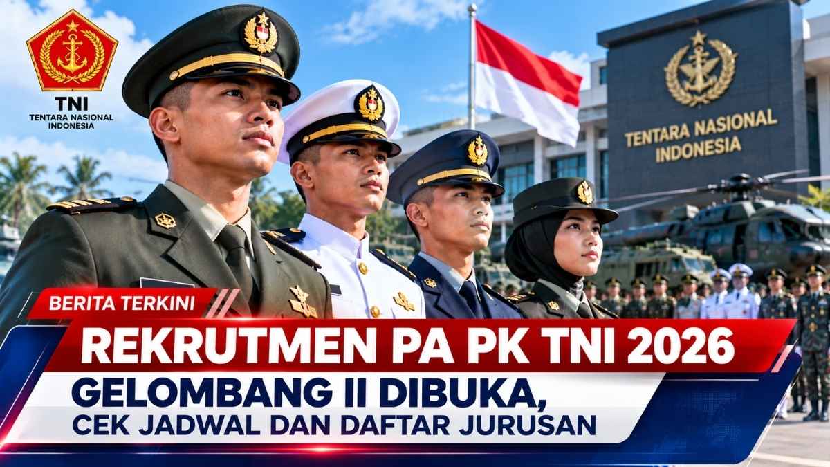Rekrutmen PA PK TNI 2026 Gelombang II Dibuka, Cek Jadwal dan Jurusan